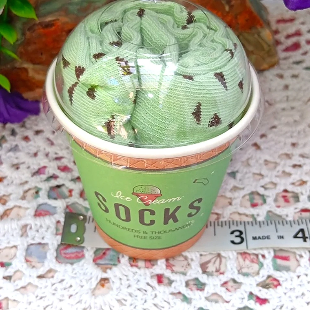 🆕️MINT CHOCOLATE CHIP ICE CREAM CREW SOCKS 1 PAIR IN 